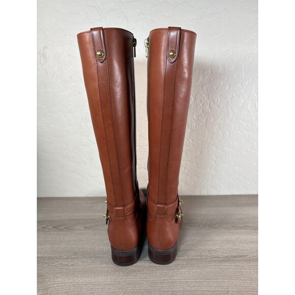 Coach Essex Women Brown Leather TALL Knee High HARNESS Fashion RIDING Boots 6.5B - Picture 6 of 8